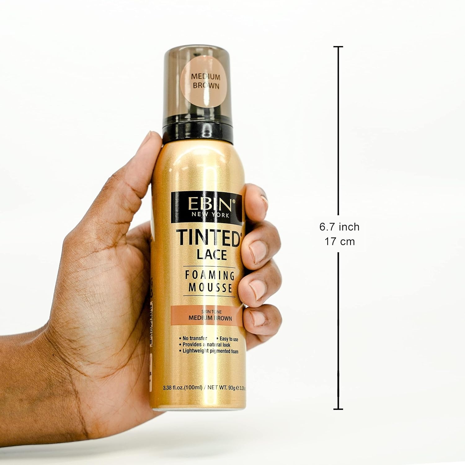 image:imageEBIN NEW YORK Tinted Lace Foaming Mousse Dark Brown 338oz 100mlNatural Beige