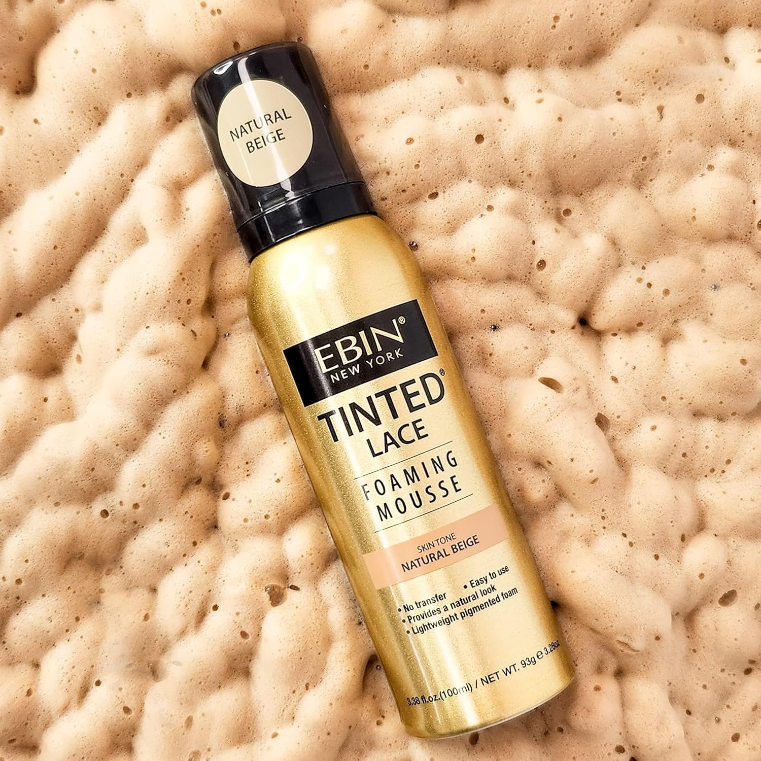 image:imageEBIN NEW YORK Tinted Lace Foaming Mousse Dark Brown 338oz 100mlNatural Beige