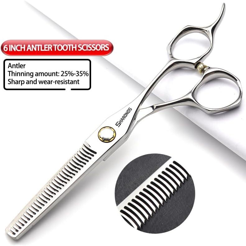 image6Coiffure modelage Studio Ciseaux Coiffeur Ciseaux professionnels Japon 440 C Acier outils de ciseaux de coiffure ciseaux effiler6 pouces 2 picesA6 Inches 4 Pieces