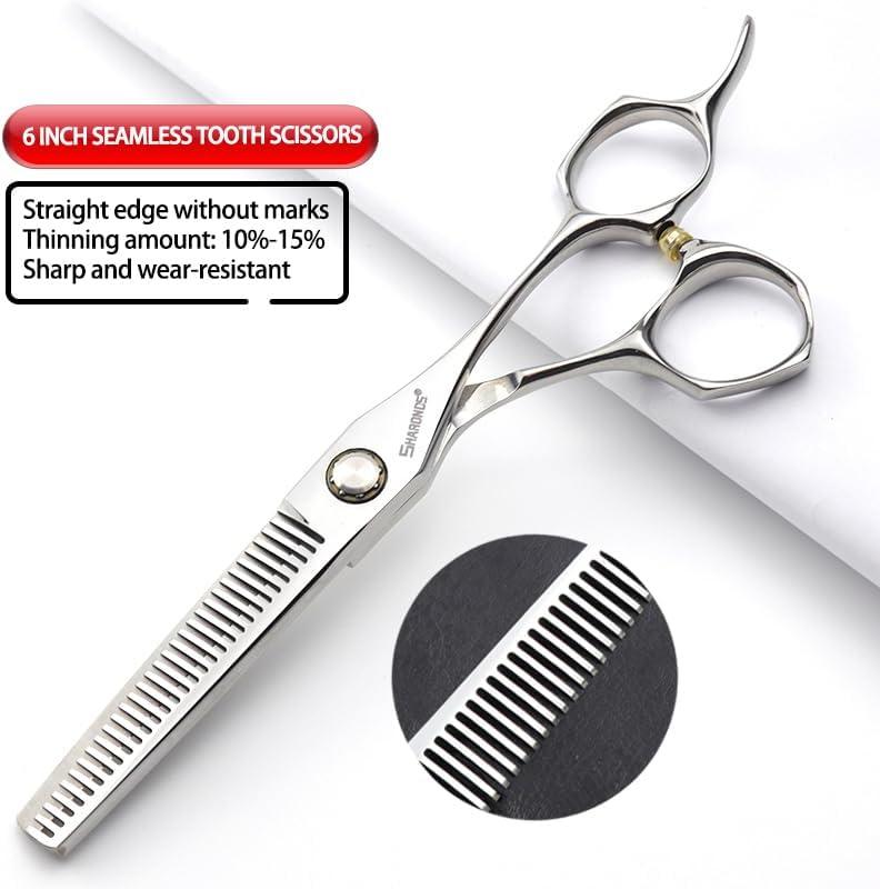 image6Coiffure modelage Studio Ciseaux Coiffeur Ciseaux professionnels Japon 440 C Acier outils de ciseaux de coiffure ciseaux effiler6 pouces 2 picesA6 Inches 4 Pieces