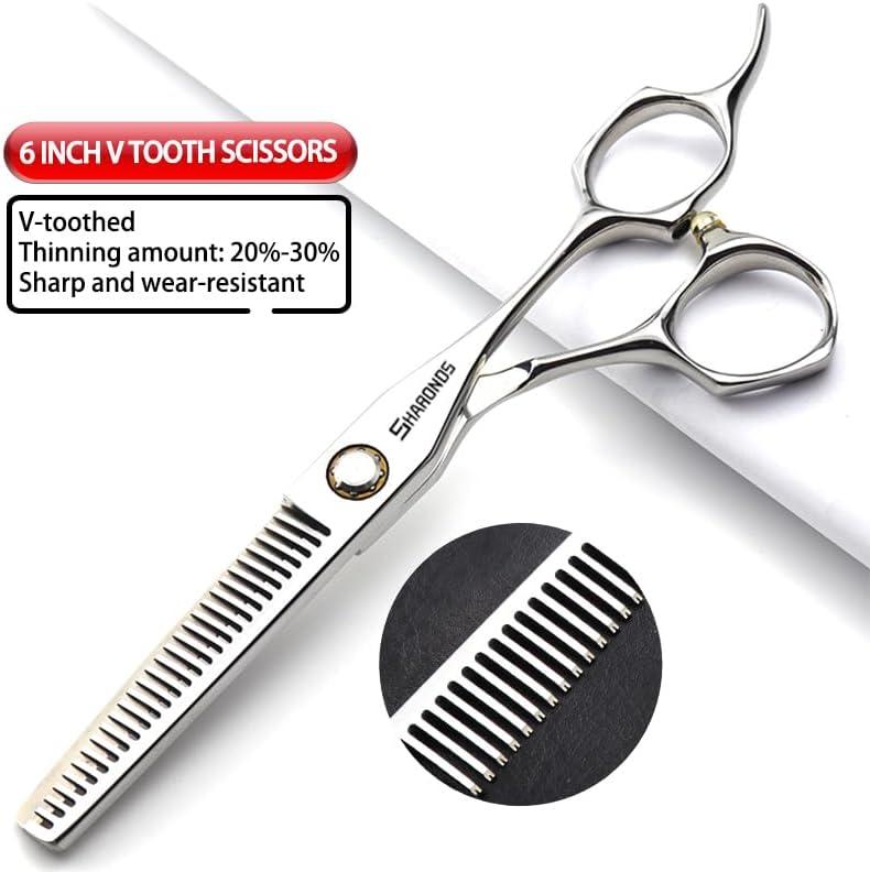 image6Coiffure modelage Studio Ciseaux Coiffeur Ciseaux professionnels Japon 440 C Acier outils de ciseaux de coiffure ciseaux effiler6 pouces 2 picesA6 Inches 4 Pieces