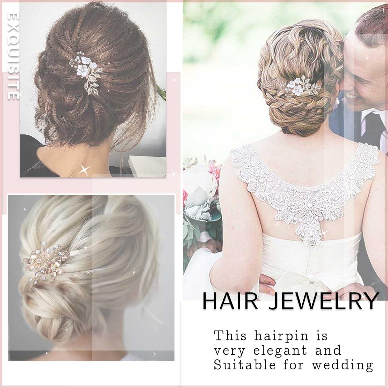 imageMariage Cristal Peigne Cheveux Marie Perle Strass Fleur Barrette Cheveux Peigne Feuille Dor Postiche Cheveux Accessoires Pour Femmes Et Filles