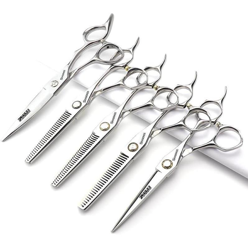 image6Coiffure modelage Studio Ciseaux Coiffeur Ciseaux professionnels Japon 440 C Acier outils de ciseaux de coiffure ciseaux effiler6 pouces 2 picesA6 Pouces 5 Picesa
