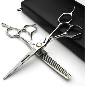 6&rsquo;Coiffure modelage Studio Ciseaux Coiffeur Ciseaux professionnels Japon 440 C Acier outils de ciseaux de coiffure + ciseaux à effiler(6 pouces 2 pièces-A)(6 Pouces 2 Pièces-c)