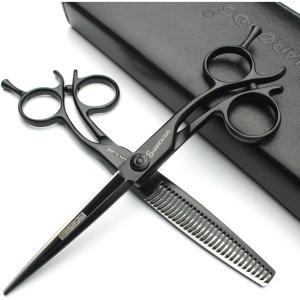 6&rsquo;Coiffure modelage Studio Ciseaux Coiffeur Ciseaux professionnels Japon 440 C Acier outils de ciseaux de coiffure + ciseaux à effiler(6 pouces 2 pièces-A)(6 Pouces 2 Pièces-e)