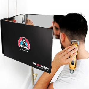 Miroir 360 degrés pour se Couper Les Cheveux – Hauteur Réglable avec Crochets – Miroir 3 Faces Pliable – Miroi de barbier – Miror Coiffure Homme – Miroi Triptyque Barber (I sans LED I)(I Sans Led I)