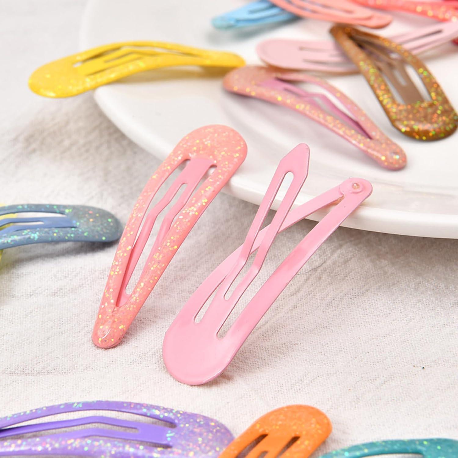 image16 Pcs Briller Clips Pression pour Cheveux Clips Cheveux en Mtal Color Paillettes Clips Cheveux Barrettes Accessoires de CoiffureBleu4 Rouge4 Orange4 Violet4