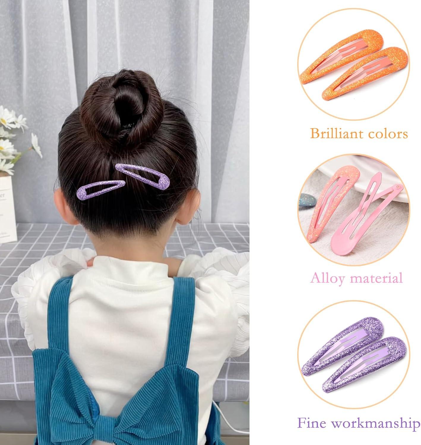 image16 Pcs Briller Clips Pression pour Cheveux Clips Cheveux en Mtal Color Paillettes Clips Cheveux Barrettes Accessoires de CoiffureOr16