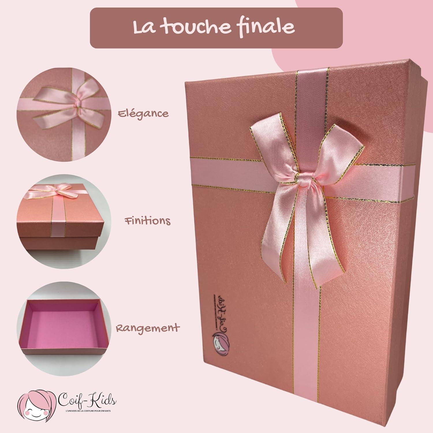 imageCoifKids Elastiques Cheveux fille Barrettes Coiffure Petite Fille Accessoires de Coiffure pour Cheveux Bb Pince Chouchou et Peigne Enfant Coffret Cadeaux