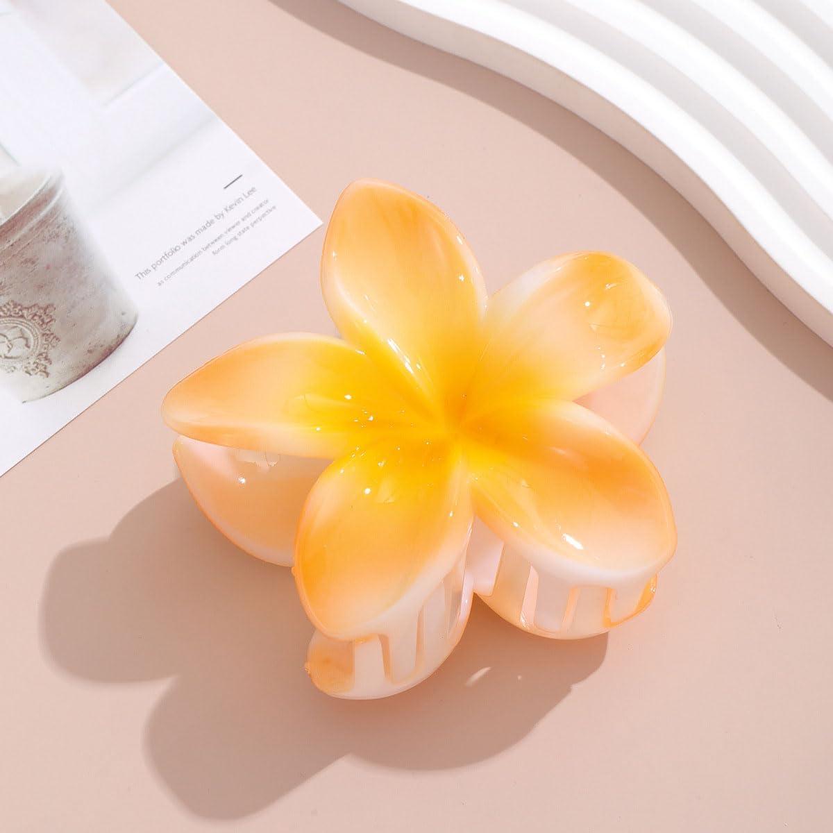 imageLot de 12 Pinces Cheveux en Forme de Fleur BetterJonny Grandes Pince a Cheveux Fleur Hawaenne Accessoires de Cheveux Accessoires de Coiffure Mignonnes pour Femmes Filles 8cm