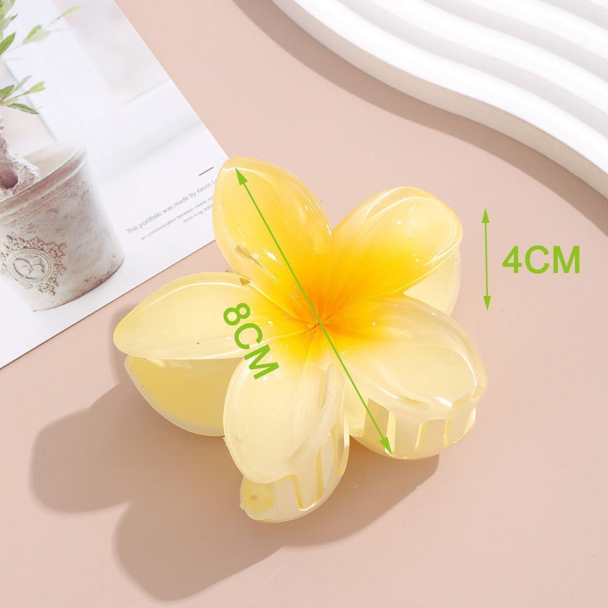 imageLot de 12 Pinces Cheveux en Forme de Fleur BetterJonny Grandes Pince a Cheveux Fleur Hawaenne Accessoires de Cheveux Accessoires de Coiffure Mignonnes pour Femmes Filles 8cm