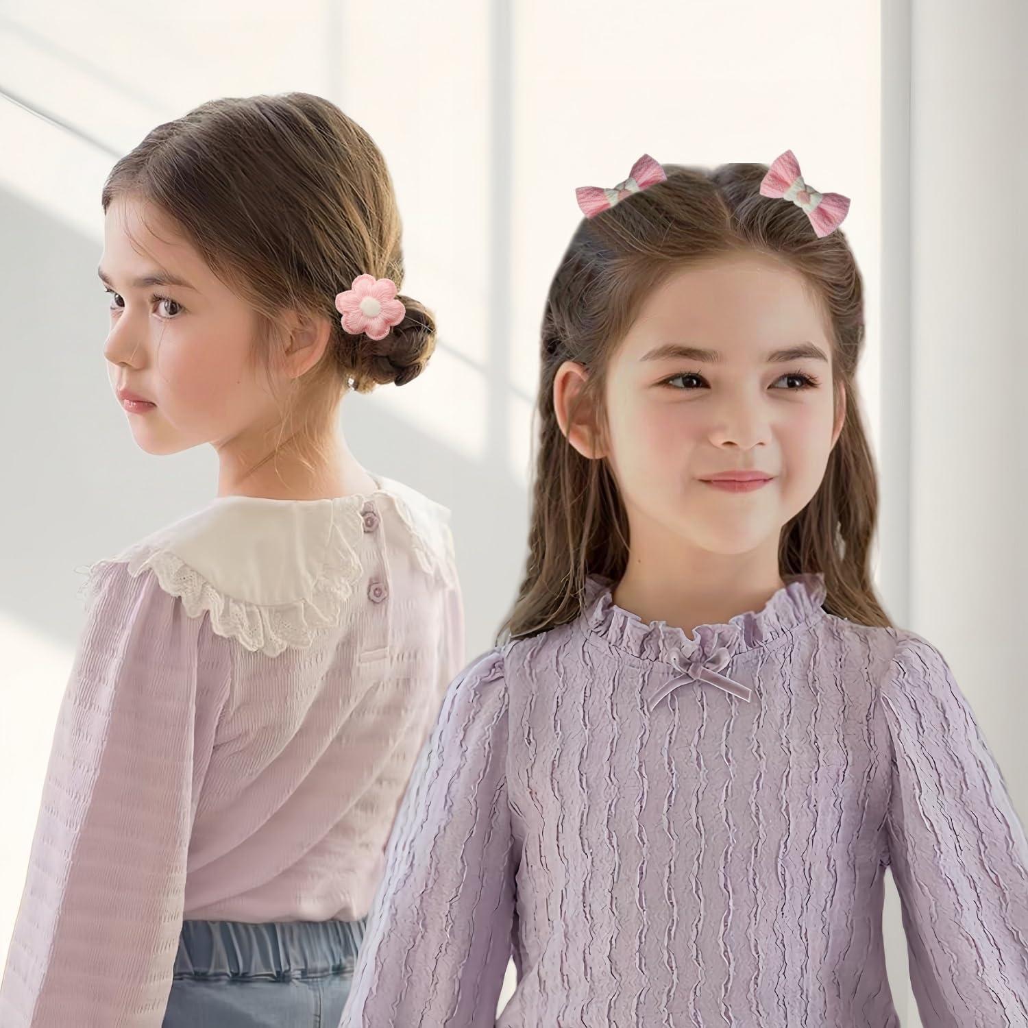 imageLot de 20 lastiques cheveux multicolores pour bb avec nud non mtallique accessoires de cheveux pour petites filles et enfants marronRose