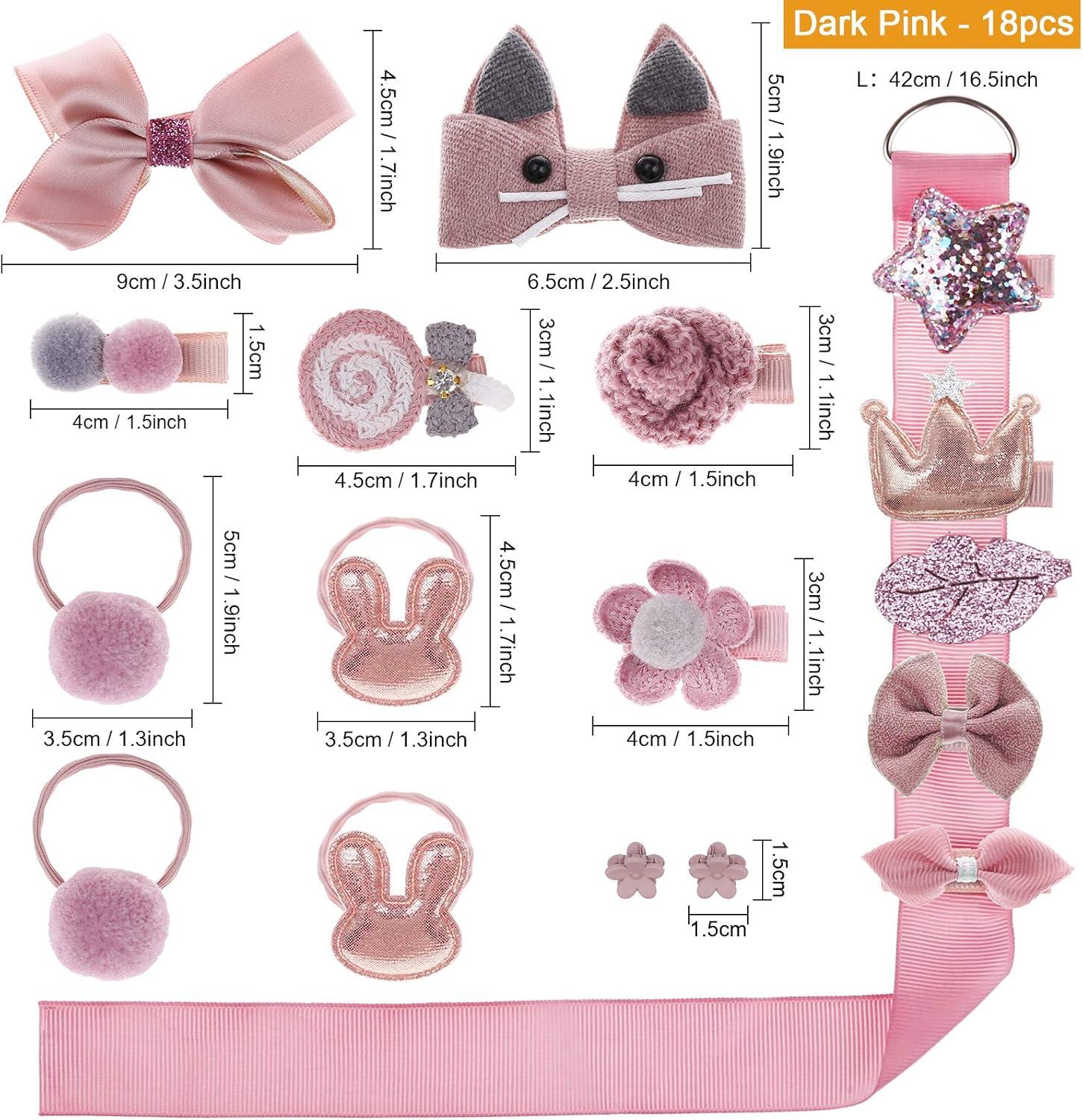 imageMELLIEX 36 Pices Barrettes et Pinces Cheveux Bb Accessoires Cheveux avec Ruban et Bandes de Rangement pour Filles et EnfantsGris
