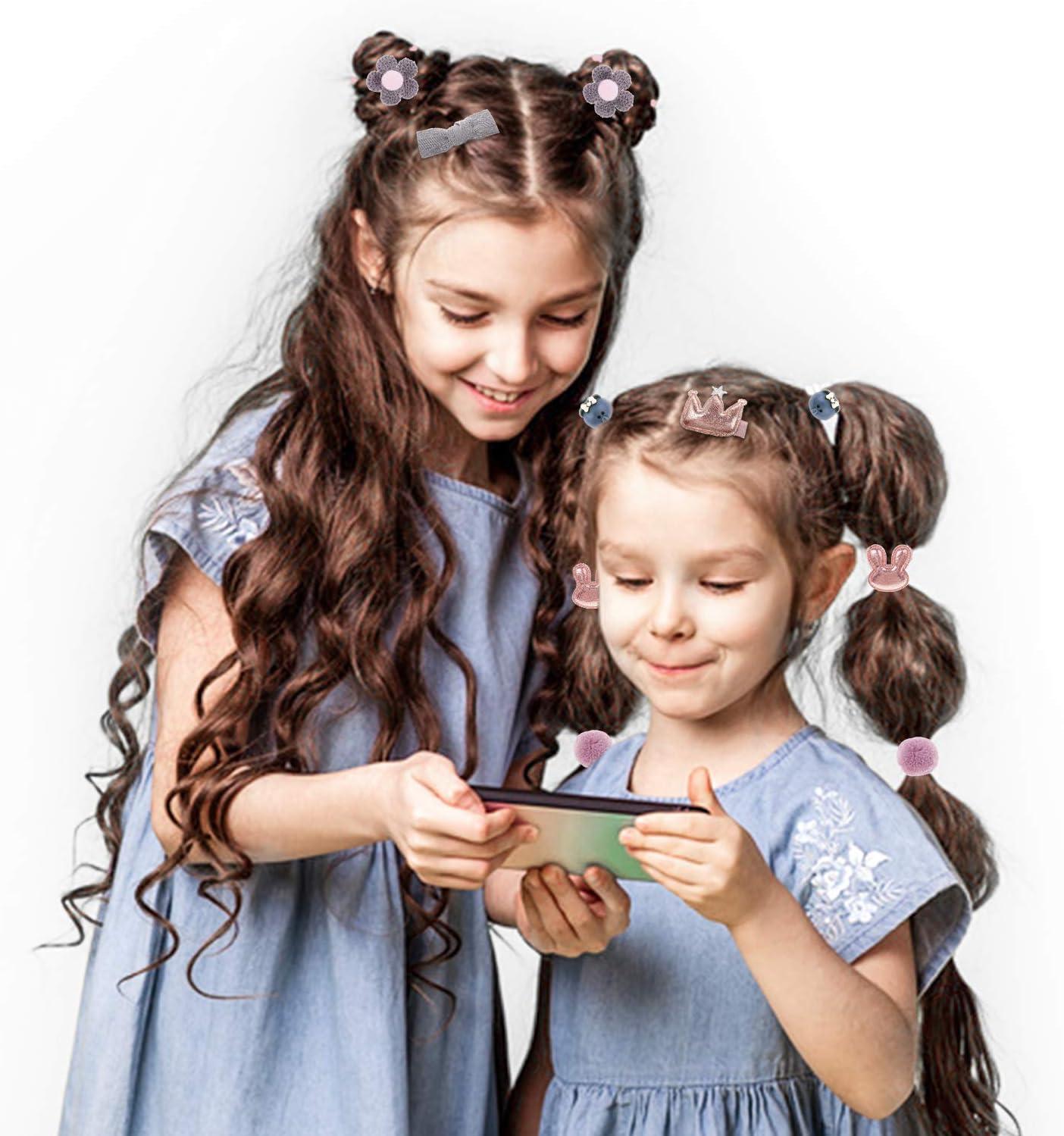 imageMELLIEX 36 Pices Barrettes et Pinces Cheveux Bb Accessoires Cheveux avec Ruban et Bandes de Rangement pour Filles et EnfantsGris
