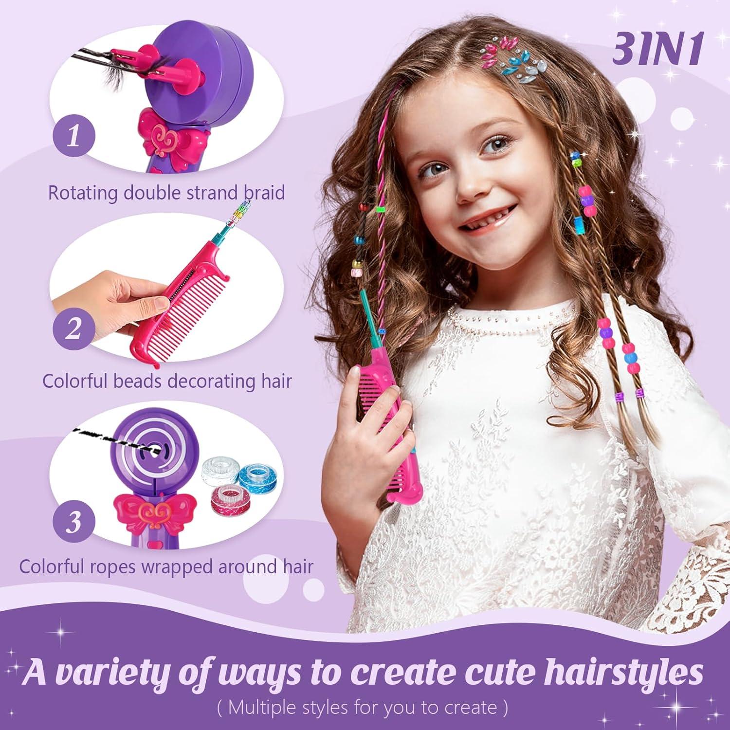 imageMachine Tresser les Cheveux Fille Appareil a Tresser les Cheveux Automatique Kit de Coiffure DIY avec 3 Styles de Tressage Dcorations Cratives pour Cheveux
