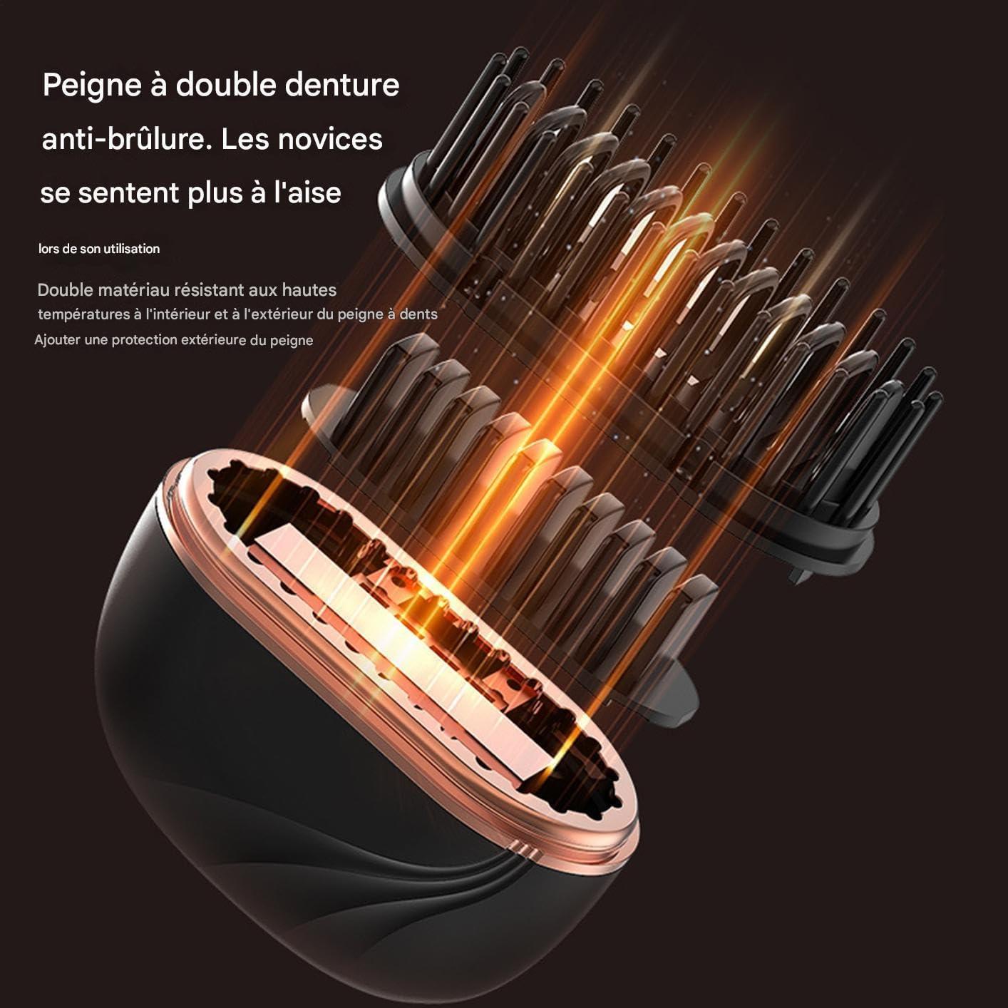 imageMini Brosse Lisseuse Sans FilOutil De Coiffure Portable Brosse Lisser Chauffage Rapidepour Filles Dames Voyageurs Professionnels Occups Salon Vacances Utilisation QuotidienneNoir