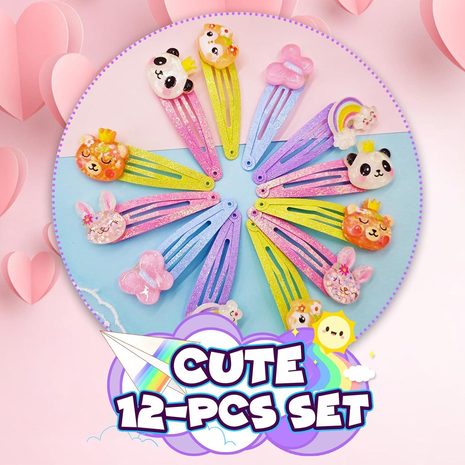 imagePinkSheep Barrettes cheveux licorne 6 paires12 packs dpingles cheveux arcenciel en forme de nuage pinces cheveux mignonnes pour bbs filles ados et enfantsStyle B