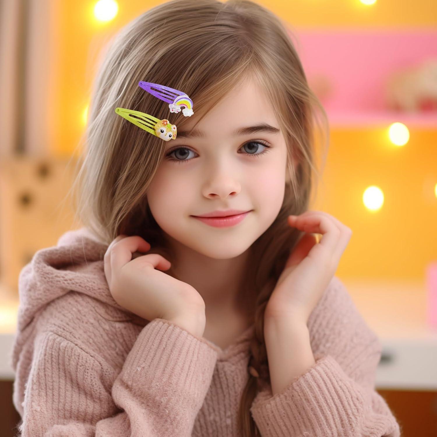 imagePinkSheep Barrettes cheveux licorne 6 paires12 packs dpingles cheveux arcenciel en forme de nuage pinces cheveux mignonnes pour bbs filles ados et enfantsStyle B