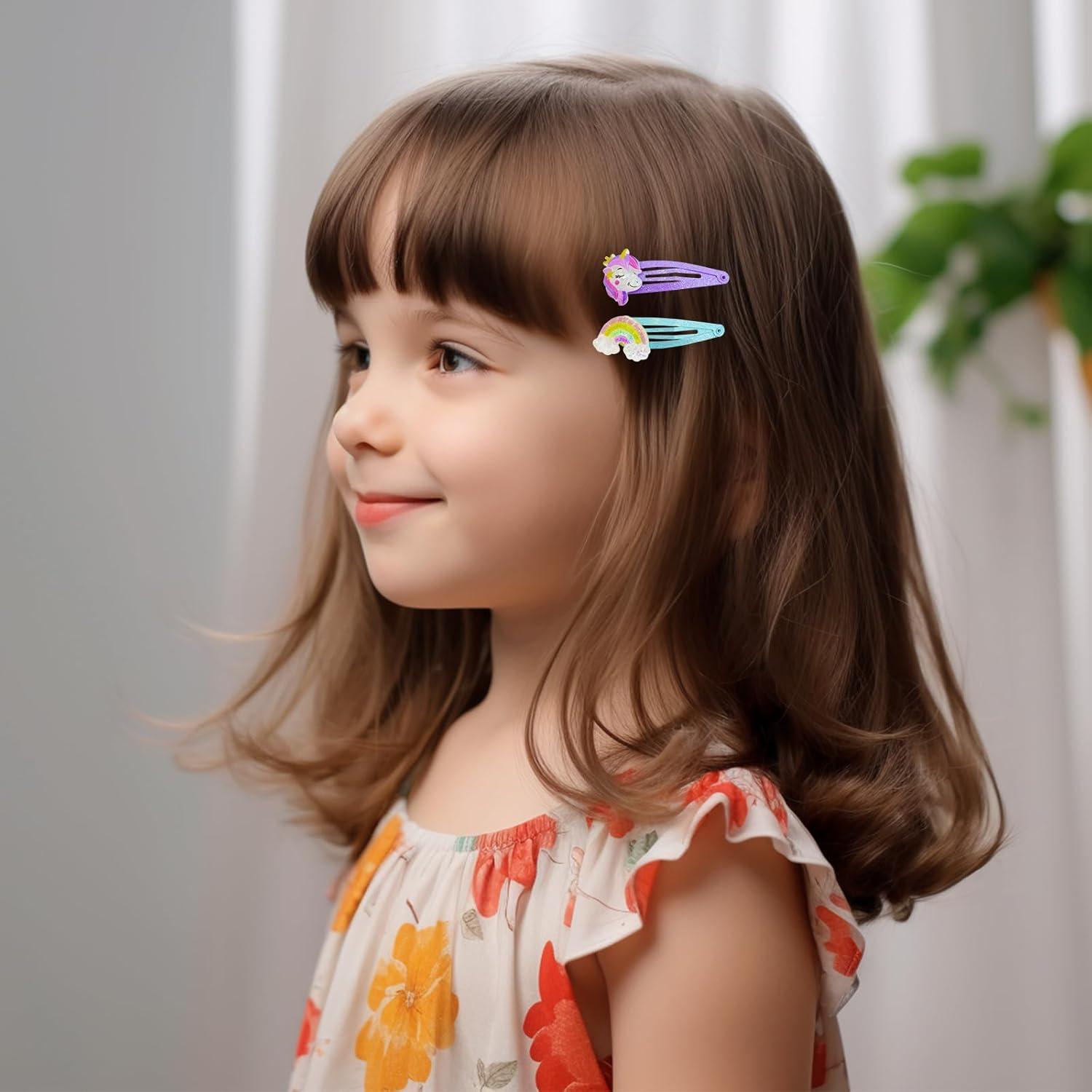 imagePinkSheep Barrettes cheveux licorne 6 paires12 packs dpingles cheveux arcenciel en forme de nuage pinces cheveux mignonnes pour bbs filles ados et enfantsStyle C