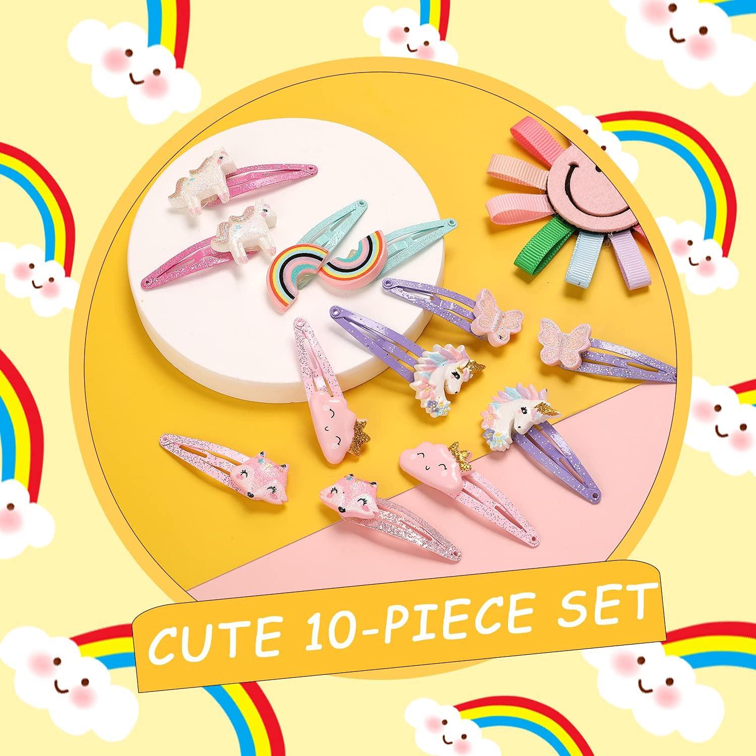imagePinkSheep Barrettes cheveux licorne 6 paires12 packs dpingles cheveux arcenciel en forme de nuage pinces cheveux mignonnes pour bbs filles ados et enfantsprincesse