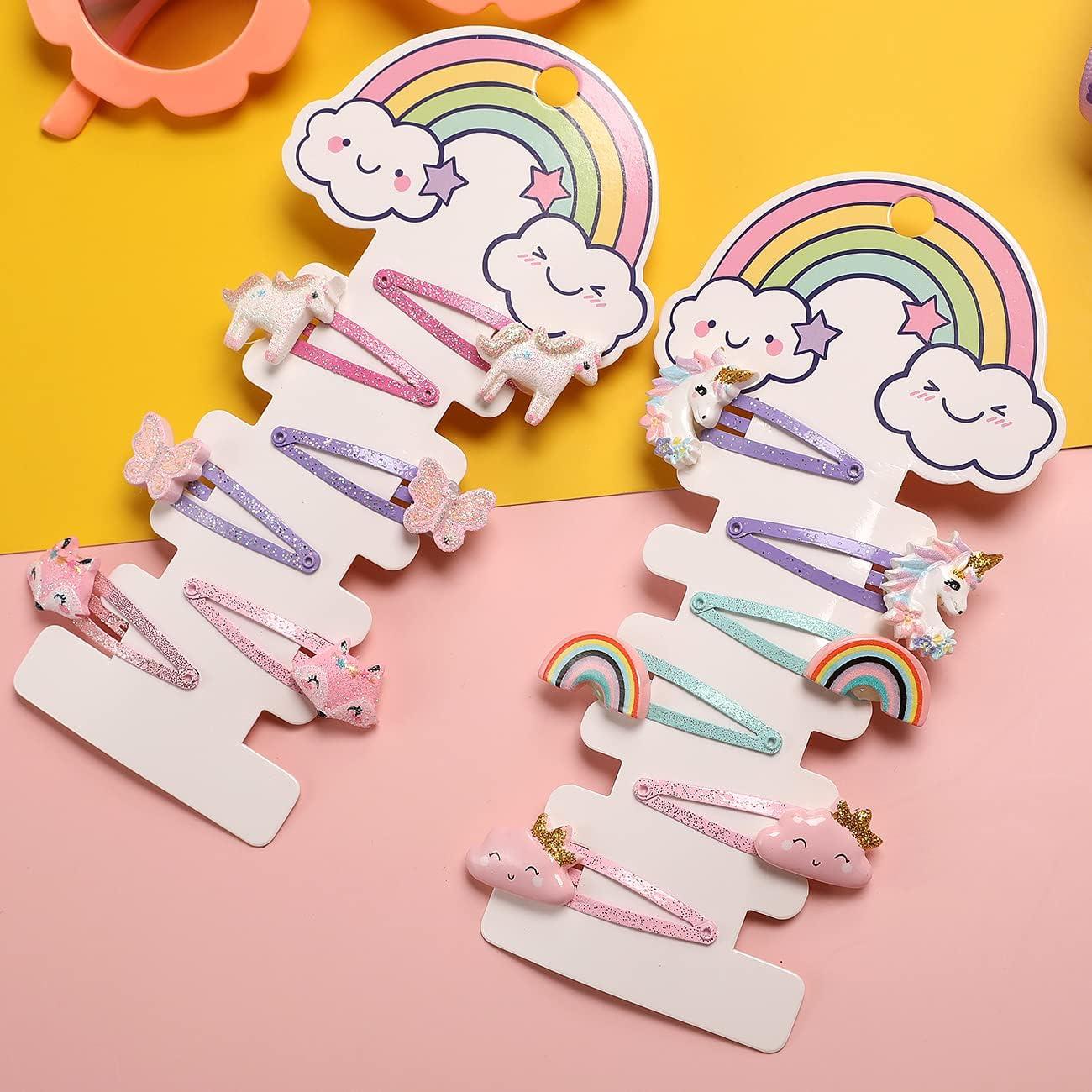 imagePinkSheep Barrettes cheveux licorne 6 paires12 packs dpingles cheveux arcenciel en forme de nuage pinces cheveux mignonnes pour bbs filles ados et enfantsprincesse