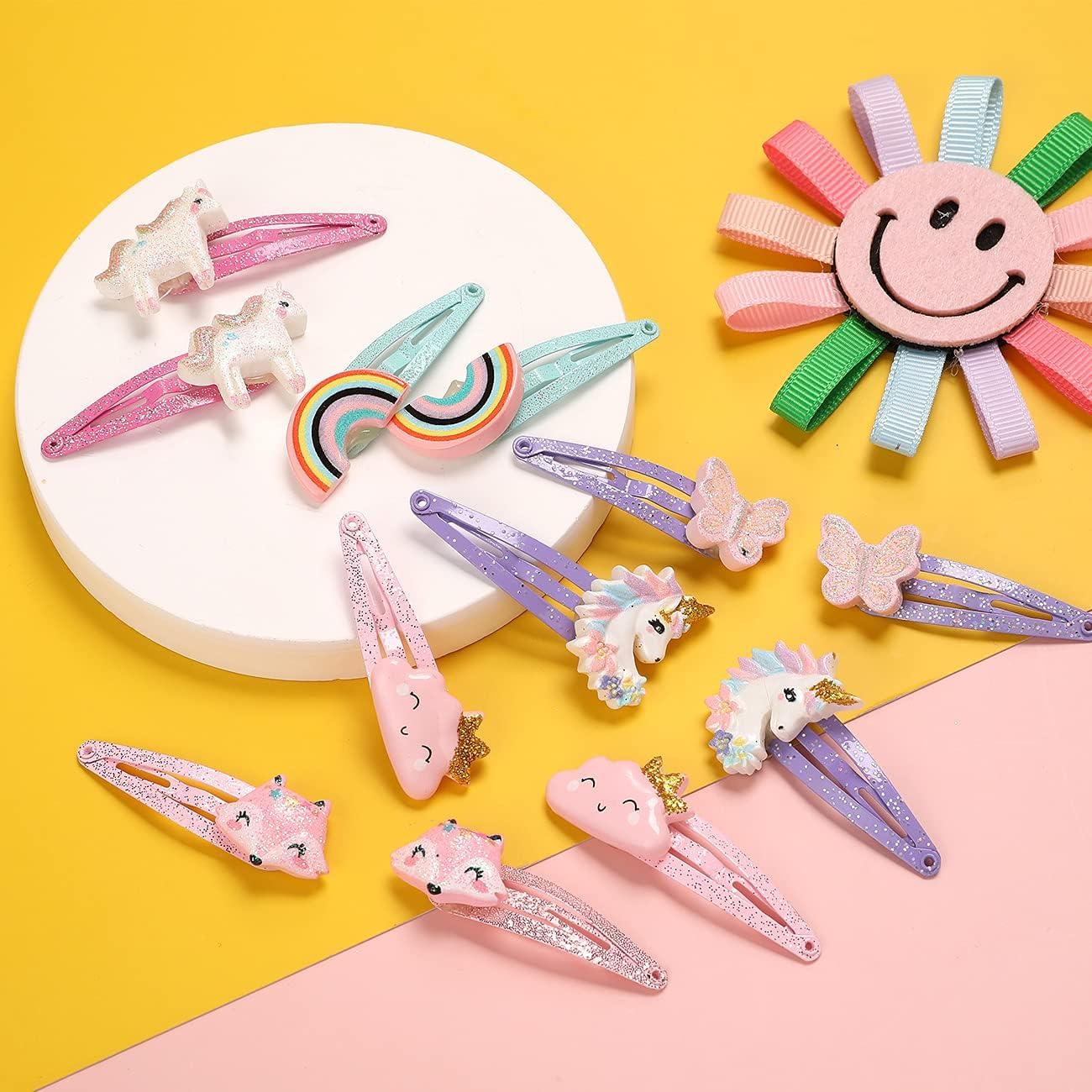 imagePinkSheep Barrettes cheveux licorne 6 paires12 packs dpingles cheveux arcenciel en forme de nuage pinces cheveux mignonnes pour bbs filles ados et enfantsprincesse
