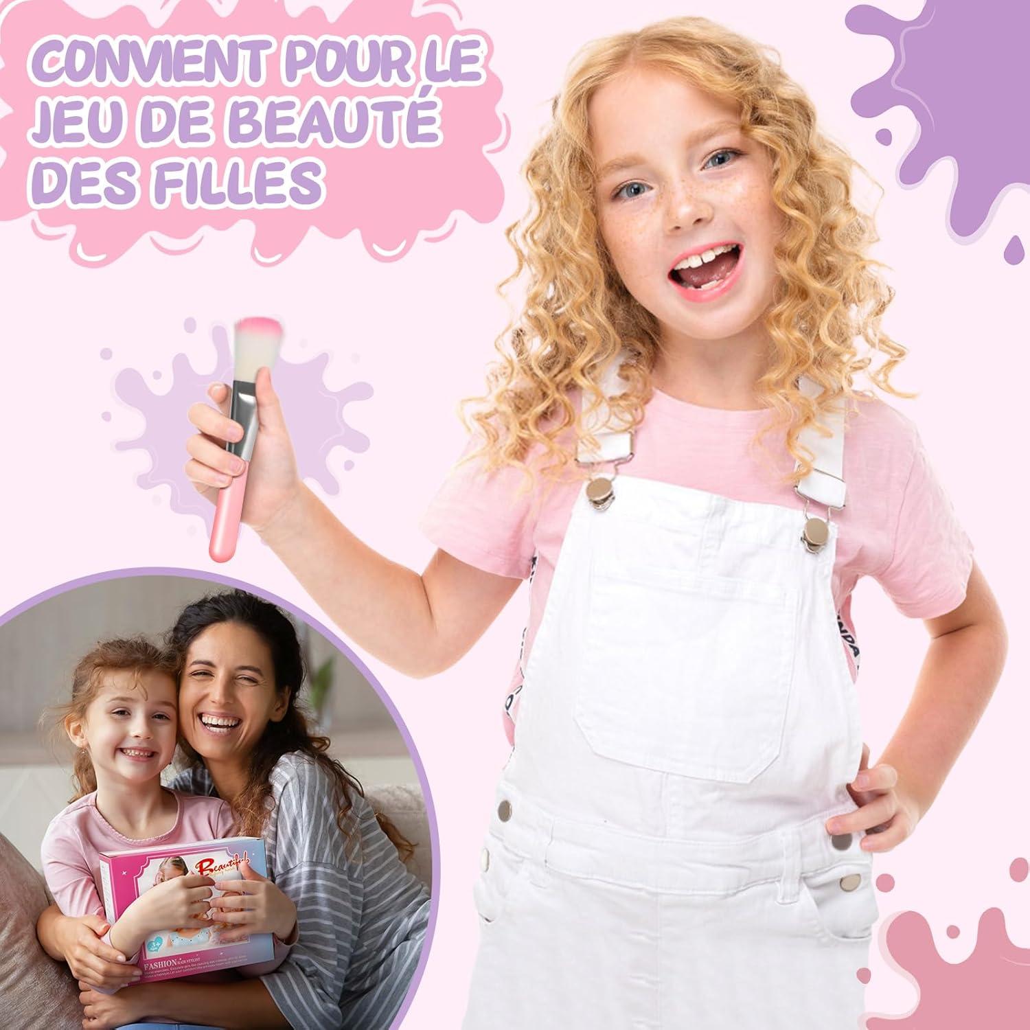 imageTtes Coiffer Enfant 58 Pices Tte de Poupe de Maquillage pour Fille Jouet de Maquiller et de Coiffure Cadeau pour Anniversaire Nol pour Partir de 3 Ans RoseBleu