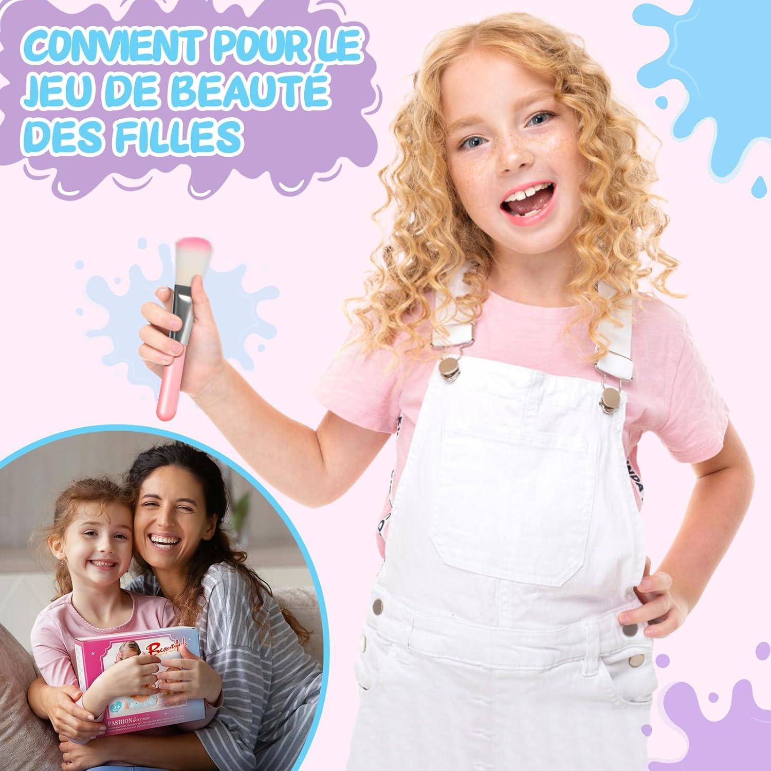imageTtes Coiffer Enfant 58 Pices Tte de Poupe de Maquillage pour Fille Jouet de Maquiller et de Coiffure Cadeau pour Anniversaire Nol pour Partir de 3 Ans RoseRose
