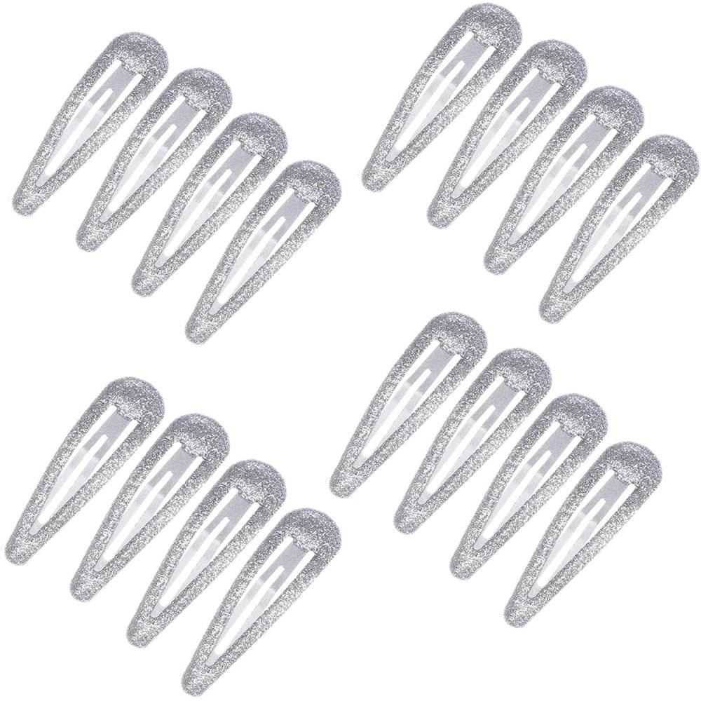 image16 Pcs Briller Clips Pression pour Cheveux Clips Cheveux en Mtal Color Paillettes Clips Cheveux Barrettes Accessoires de CoiffureArgent16