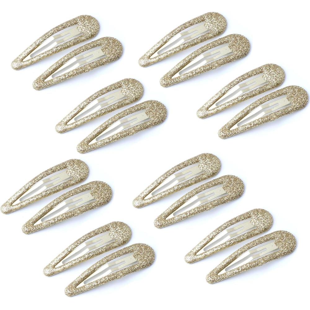 image16 Pcs Briller Clips Pression pour Cheveux Clips Cheveux en Mtal Color Paillettes Clips Cheveux Barrettes Accessoires de CoiffureOr16