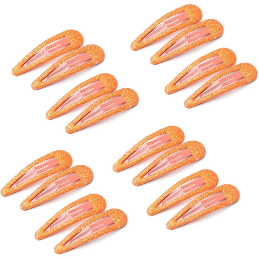 image16 Pcs Briller Clips Pression pour Cheveux Clips Cheveux en Mtal Color Paillettes Clips Cheveux Barrettes Accessoires de CoiffureOrange16
