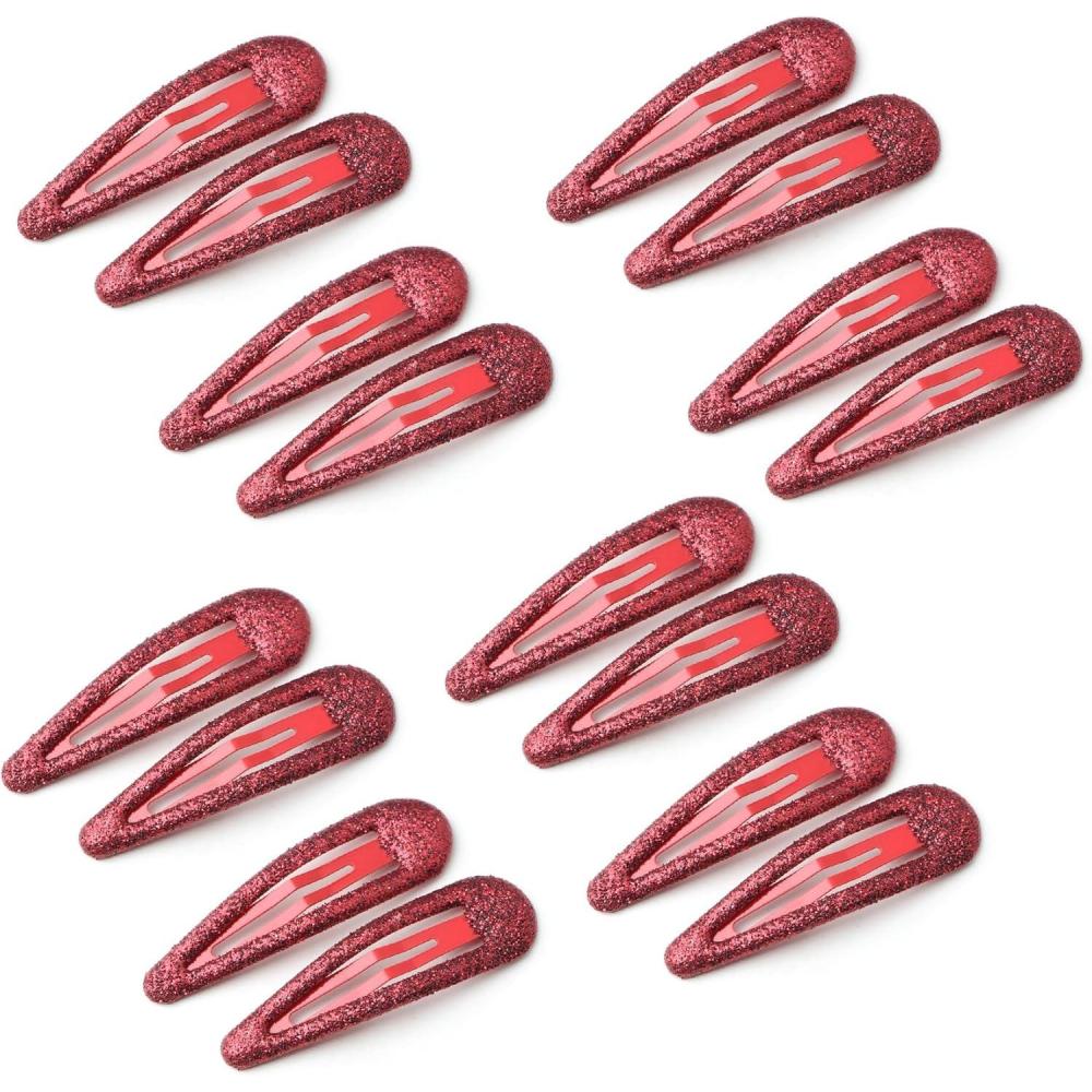 image16 Pcs Briller Clips Pression pour Cheveux Clips Cheveux en Mtal Color Paillettes Clips Cheveux Barrettes Accessoires de CoiffureRouge16