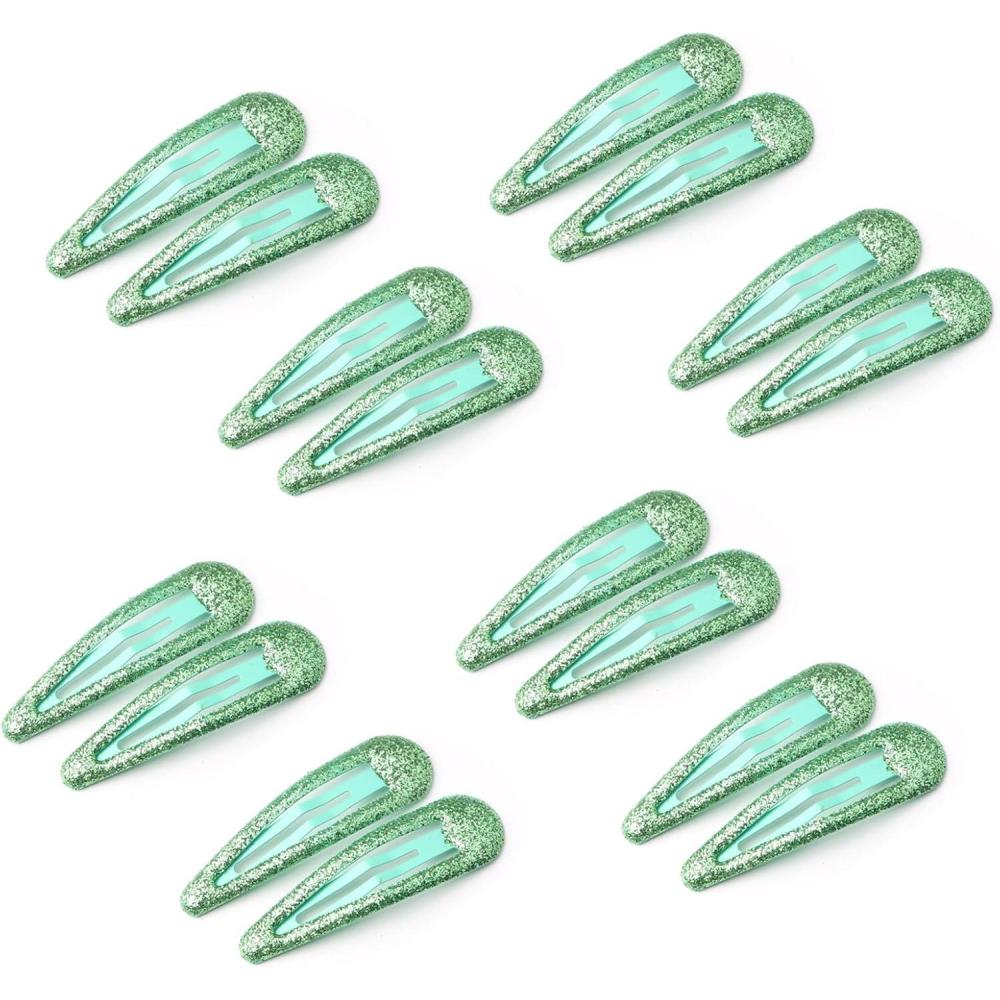 image16 Pcs Briller Clips Pression pour Cheveux Clips Cheveux en Mtal Color Paillettes Clips Cheveux Barrettes Accessoires de CoiffureVert16