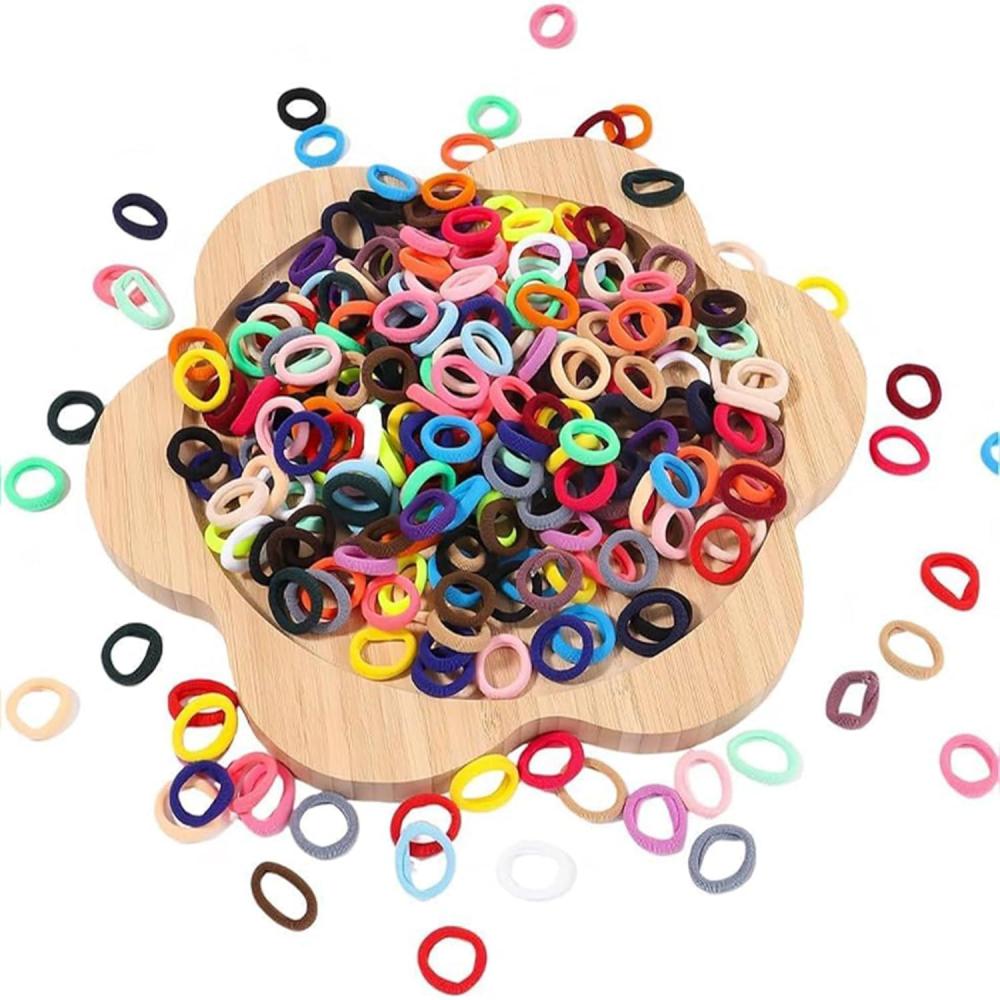 image200pcs Elastique Cheveux MulticoloresChouchous Fille Polyvalents pour Coiffures du Quotidien Mariages Sport et Artisanat200PCS Multicolore