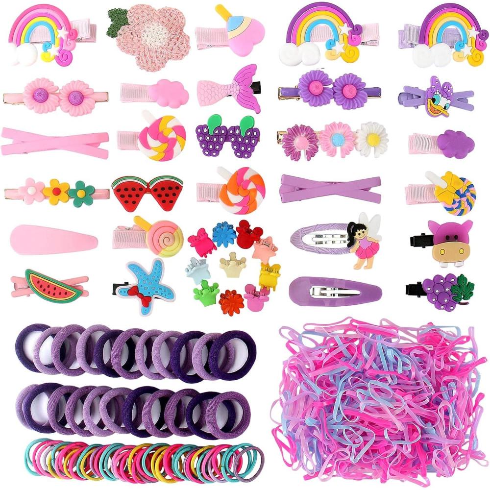 image600 Pices Barettes et Elastiques Cheveux Filles 012 Ans LEnsemble De Coiffure Parfait Pour Les Enfants Pour Les Anniversaires Nol et Plus