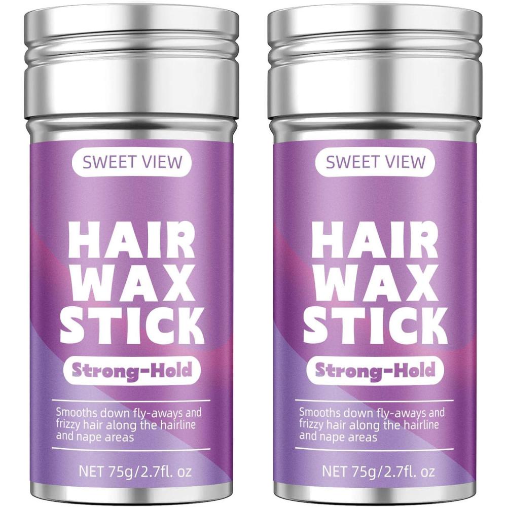 imageBton de cire pour cheveux et brosse cheveux pour lisser les mches rebelles les frisottis la queue de cheval lisse le chignon accessoires de coiffure pour les filles les enfants75g paquet de 2
