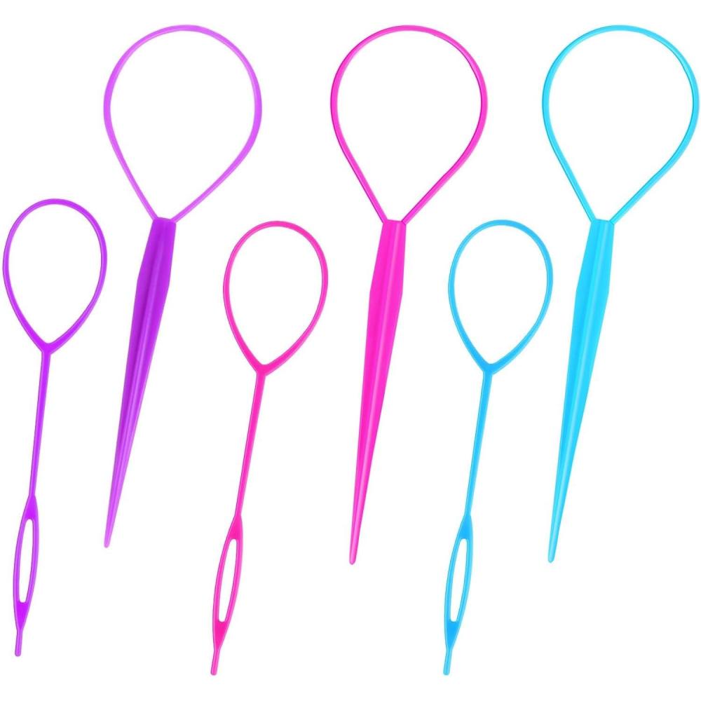 imageLot de 6 Accessoires de Coiffure Outil de Queue de Cheveux Coiffure accessoires Outil de Coiffure Aides la coiffure pour chignon twist torsad pour Femmes et Filles