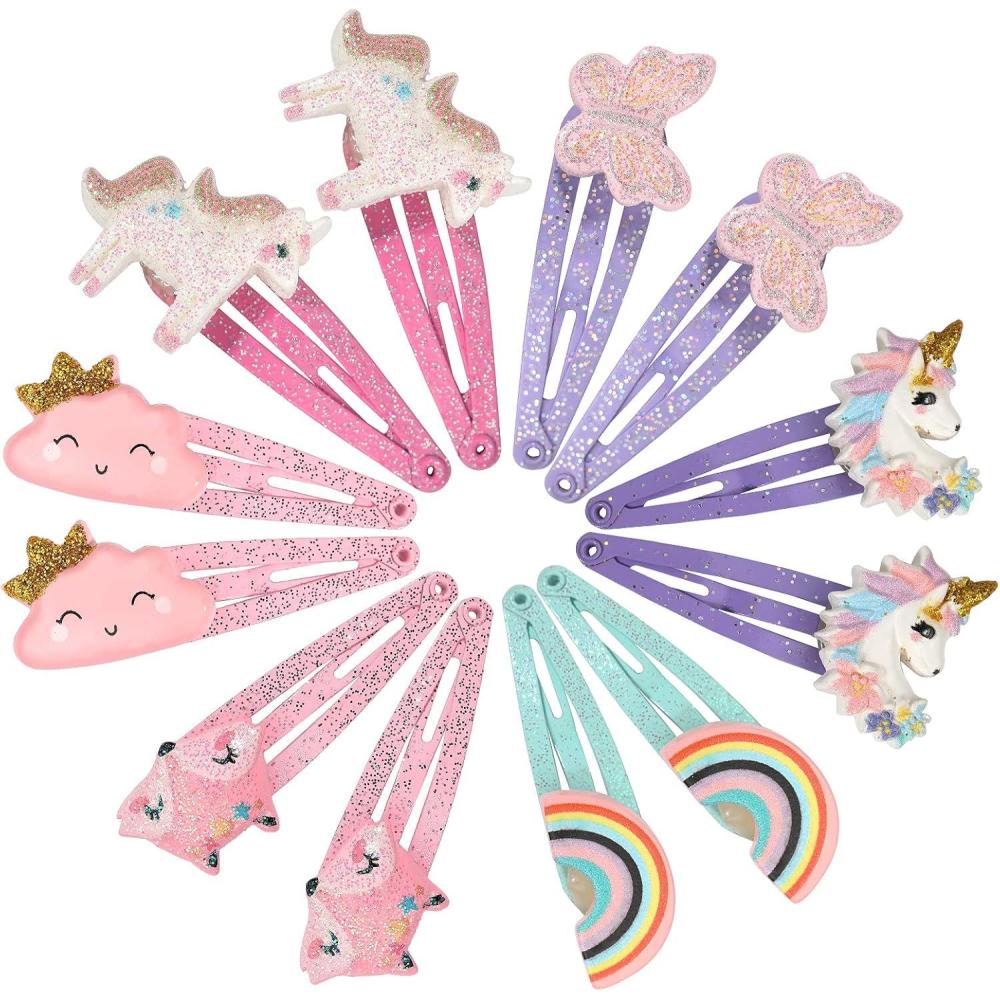 imagePinkSheep Barrettes cheveux licorne 6 paires12 packs dpingles cheveux arcenciel en forme de nuage pinces cheveux mignonnes pour bbs filles ados et enfantsprincesse