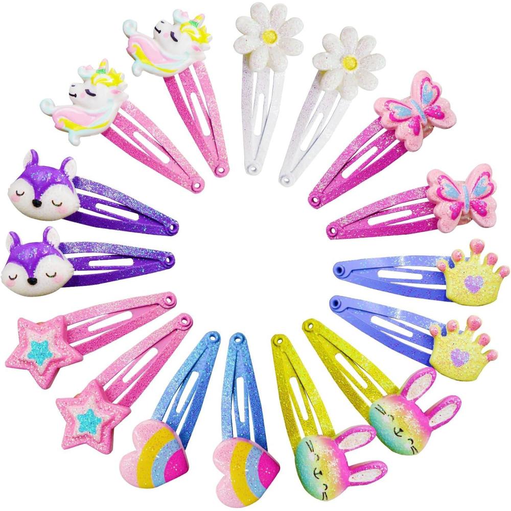 imagePinkSheep Barrettes cheveux licorne 6 paires12 packs dpingles cheveux arcenciel en forme de nuage pinces cheveux mignonnes pour bbs filles ados et enfantsStyle D