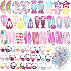 172 Pièces Chouchou Cheveux Filles, Barrette Cheveux Fille, VEGCOO Pince Cheveux Fille, Élastique Cheveux Accessoires De Cheveux pour Filles Bébés Tout-Petits