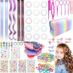 Hair Stamper avec 980 Pierres Diamant,Stamper Hair,Machine à Coller des Strass sur Cheveux,Machine a Tresse Strass Cheveux,Diamant de Mode de Jouets Créatifs,Hair Bedazzler Kit(980 PCS)