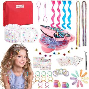 Machine à Strass pour Cheveux, Strass Cheveux Hair Bedazzler avec 630 Gemmes et Extension Cheveux, Bijoux Cheveux Paillettes Cheveux Diamond Styler Kit, Cadeau Fille 6 Ans