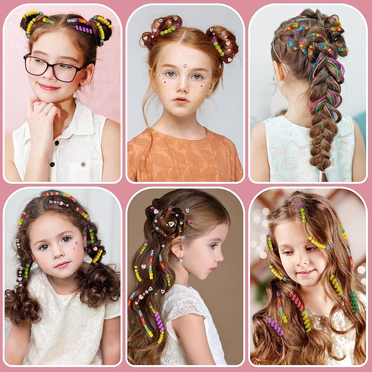 imageAccessoires Cheveux Jouets Cadeau Filles pour 512 Ans Cratif avec Perles Colores Outil de Coiffure Cadeau Anniversaire Fille 7 8 9 10 Ans