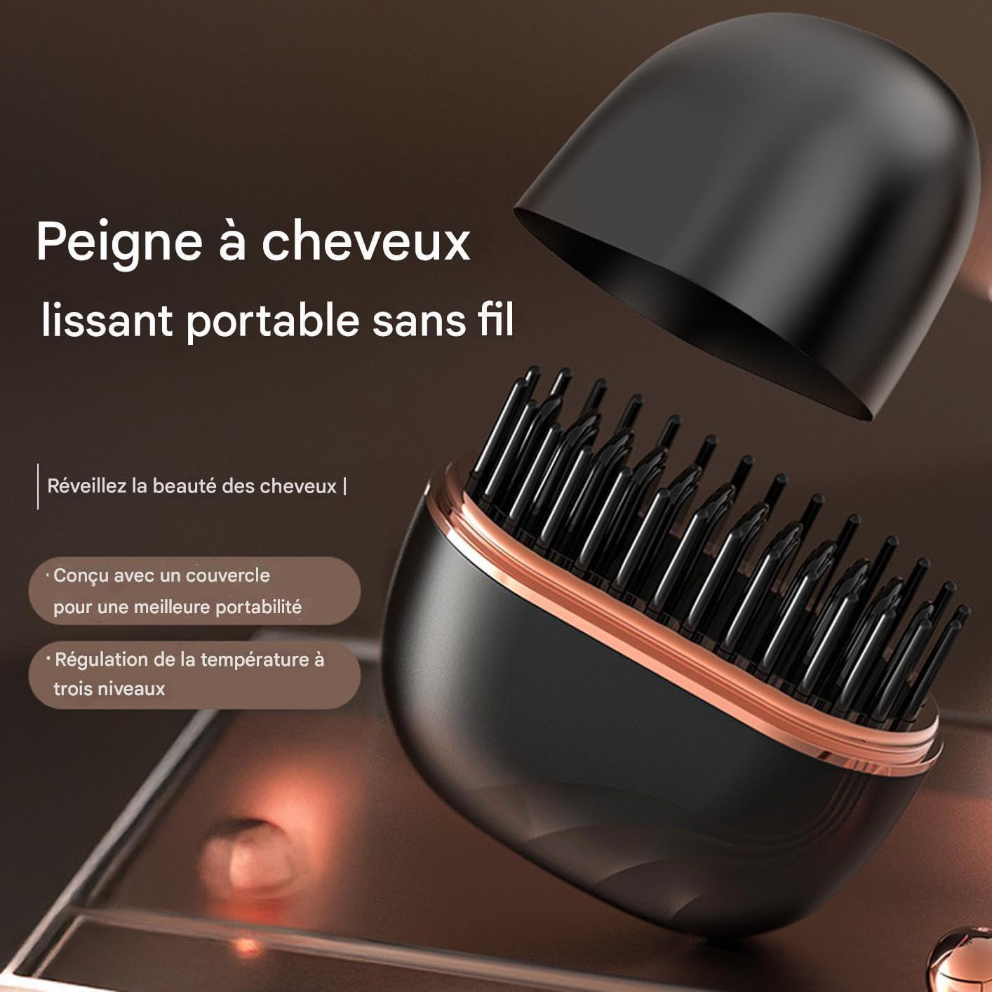 imageBrosse Lisser Les Cheveux Sans FilAccessoires De Coiffure Portables Petit Peigne Lisseur De Cheveuxpour Filles Dames Voyageurs Professionnels Occups Salon Vacances Utilisation Quotidienne tudiNoir