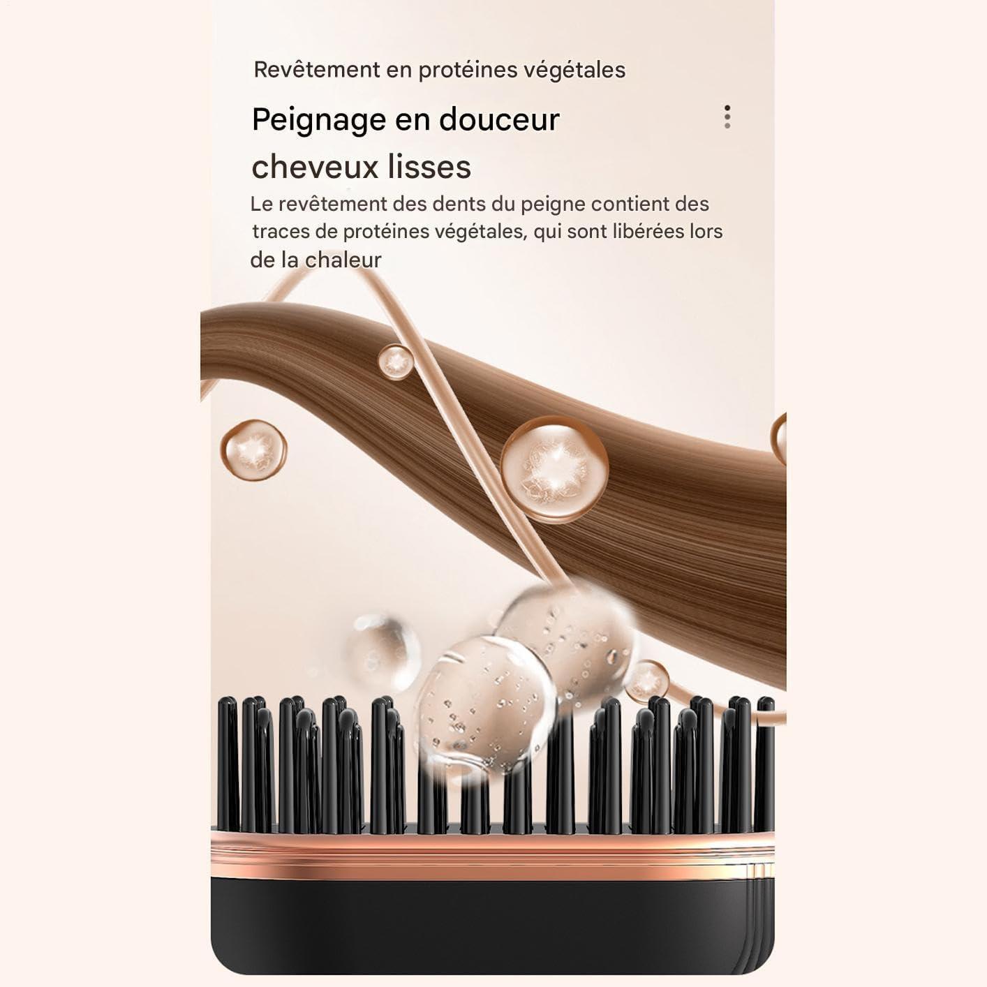 imageBrosse Lisser Les Cheveux Sans FilAccessoires De Coiffure Portables Petit Peigne Lisseur De Cheveuxpour Filles Dames Voyageurs Professionnels Occups Salon Vacances Utilisation Quotidienne tudiNoir