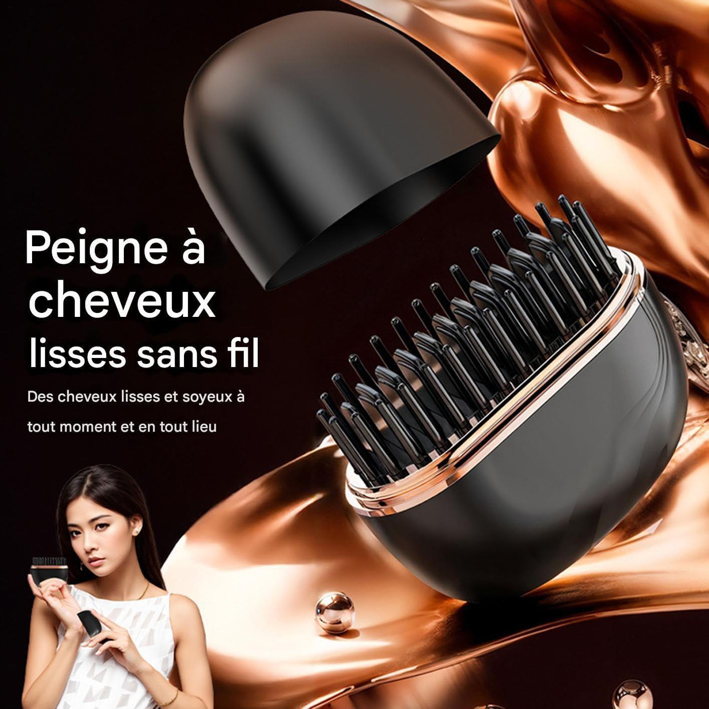 imageBrosse Lisser Les Cheveux Sans FilAccessoires De Coiffure Portables Petit Peigne Lisseur De Cheveuxpour Filles Dames Voyageurs Professionnels Occups Salon Vacances Utilisation Quotidienne tudiNoir