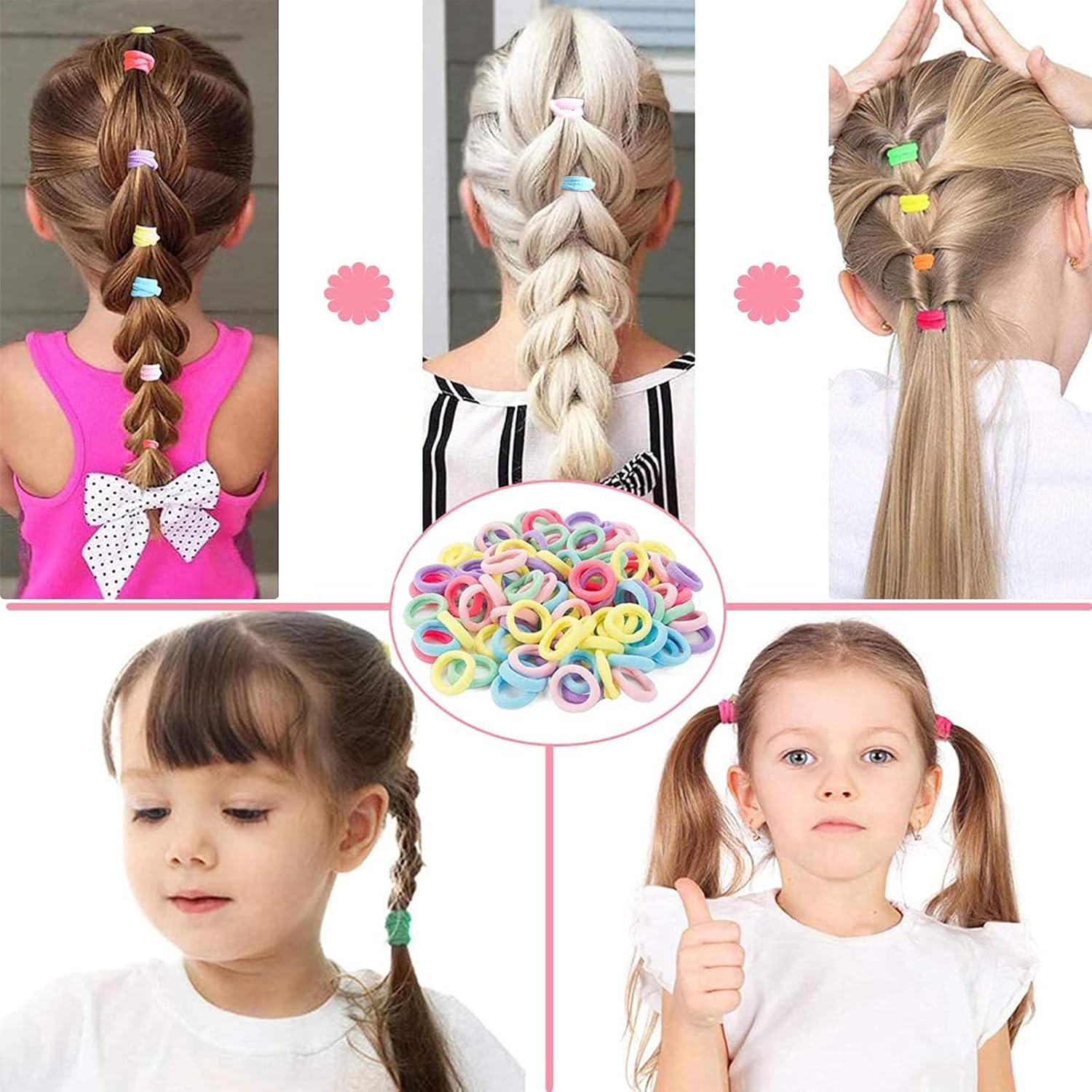 imageVEGCOO 148 Pcs Set Coiffure Enfant Petites Paillettes Pinces Cheveux Cheveux Accessoires avec 40 Pcs Barrettes Cheveux Colores et 100 Pcs Boucle Cheveux Elastique pour BbFillesEnfantsA