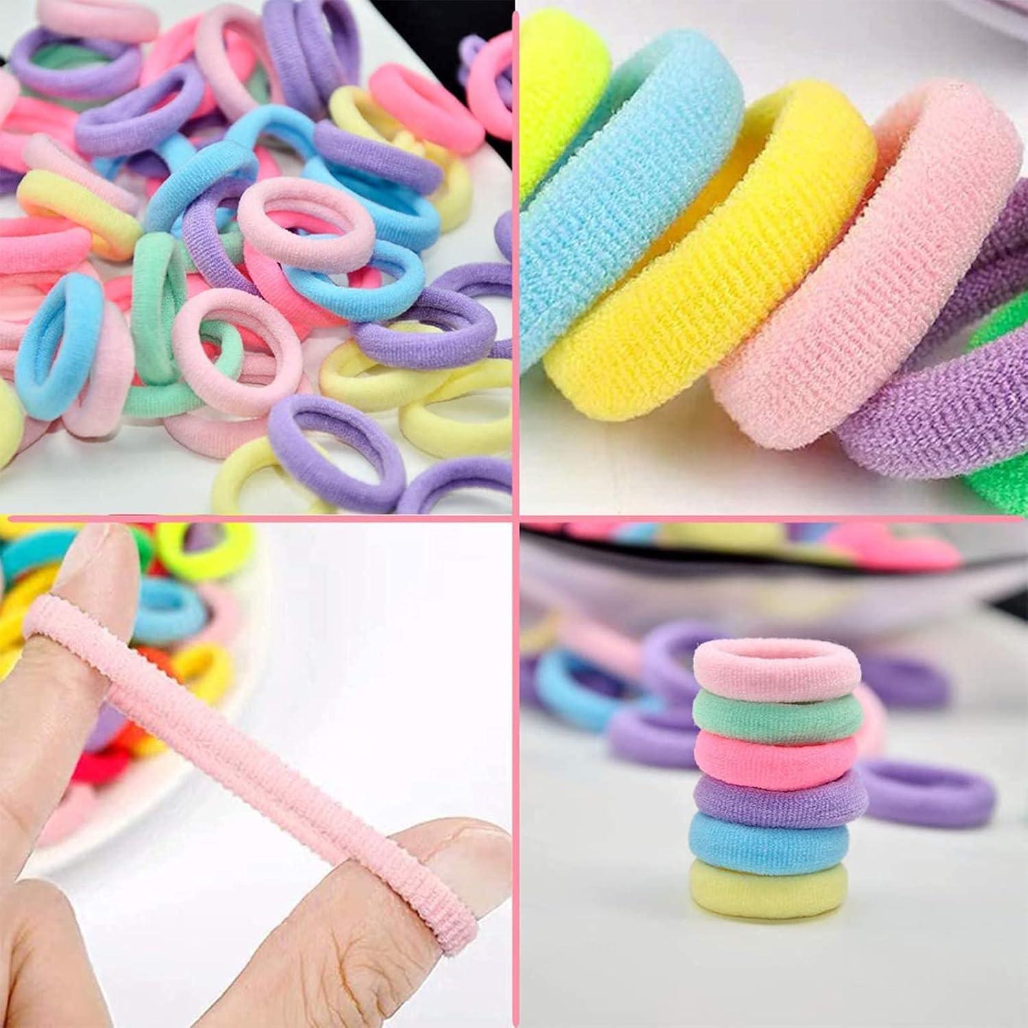 imageVEGCOO 148 Pcs Set Coiffure Enfant Petites Paillettes Pinces Cheveux Cheveux Accessoires avec 40 Pcs Barrettes Cheveux Colores et 100 Pcs Boucle Cheveux Elastique pour BbFillesEnfantsA