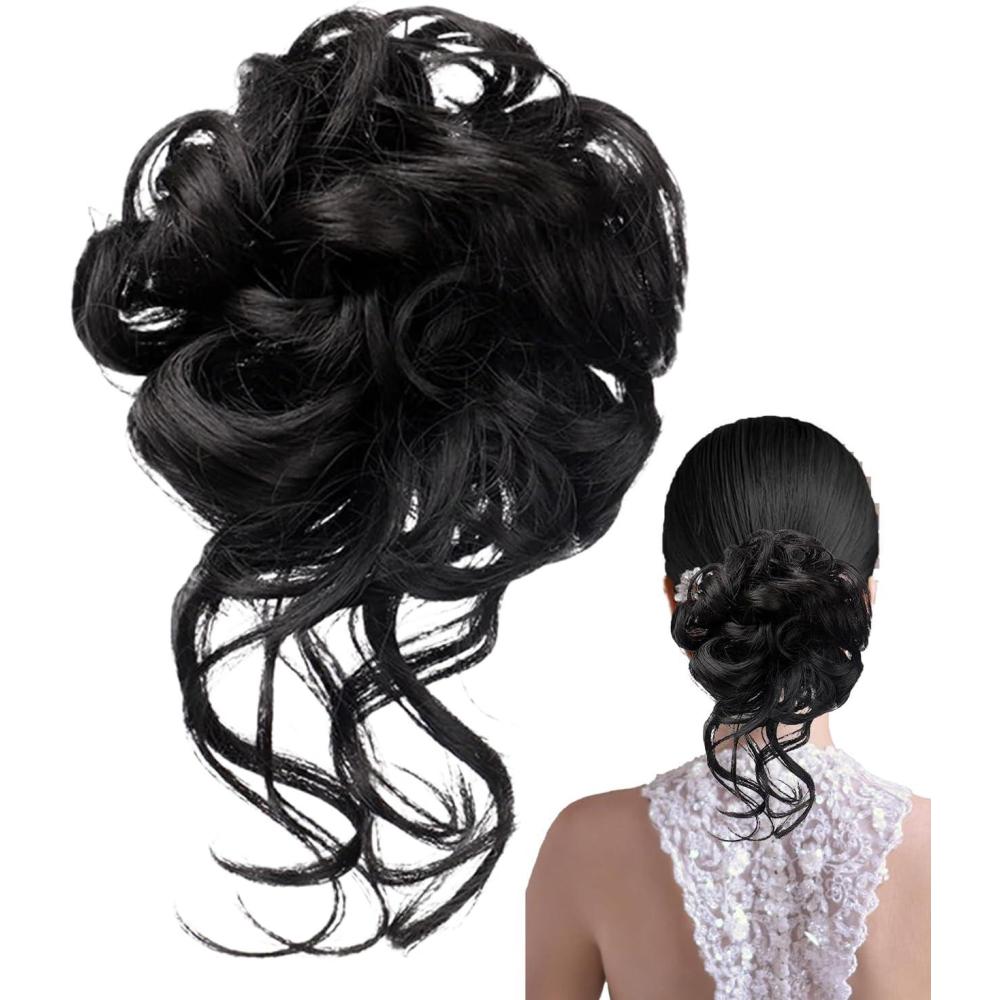imageAccessoires Capillaires Pour s Postiche Boucle Clip Griffe Coiffure Accessoire Volume Queue De Cheval Fille Femme FianceNoir naturel