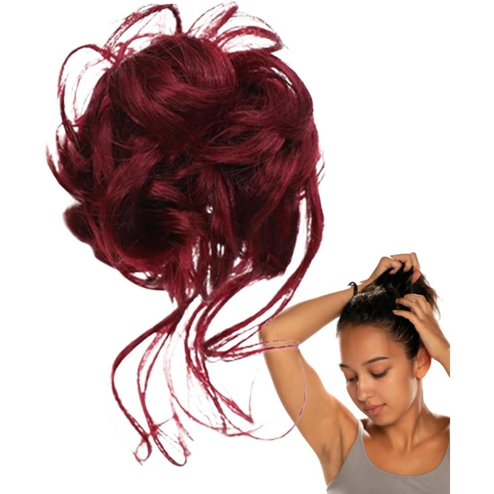 imageAccessoires Capillaires Pour s Postiche Boucle Clip Griffe Coiffure Accessoire Volume Queue De Cheval Fille Femme FianceRouge
